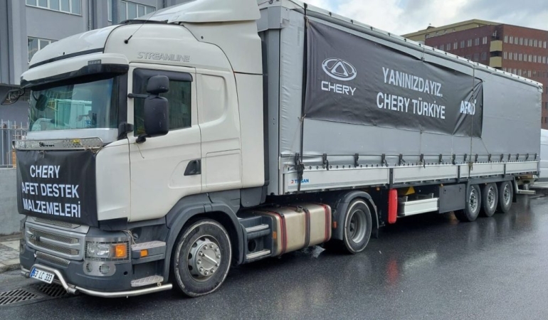 Ülkemizi yasa boğan deprem sonrası Chery yardım için bölgeye koştu
