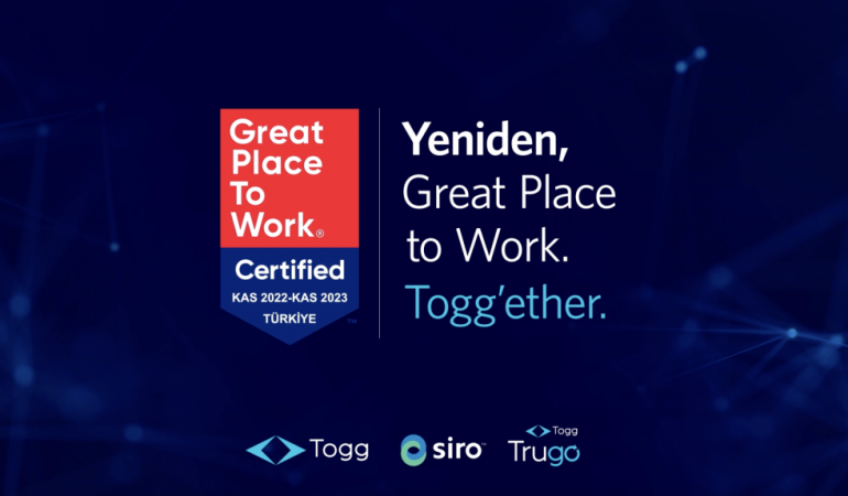 Togg üst üste ikinci kez Great Place to Work sertifikasını kazandı